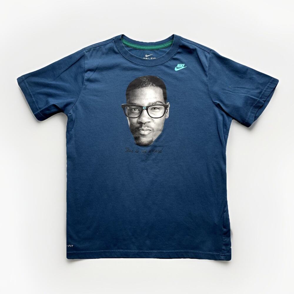 Nike Dri-Fit Shirt Youth Large Kevin Durant KD This Is Not A Nerd Crew Neck Tee